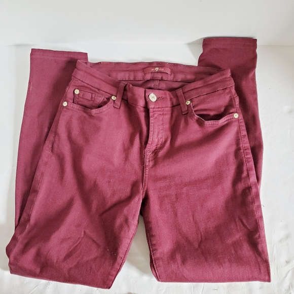 7 FOR ALL MANKIND Skinny Ankle Jeans Mulberry 26 - Picture 4 of 9
